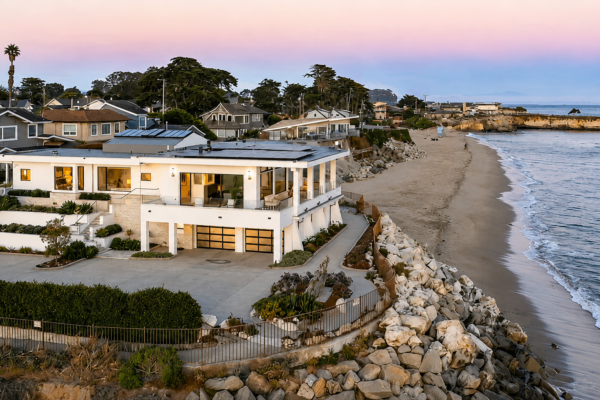 cliffisde home on the water